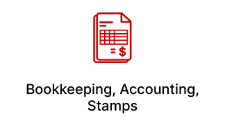 bookkeeping, Accounting and stamps icon